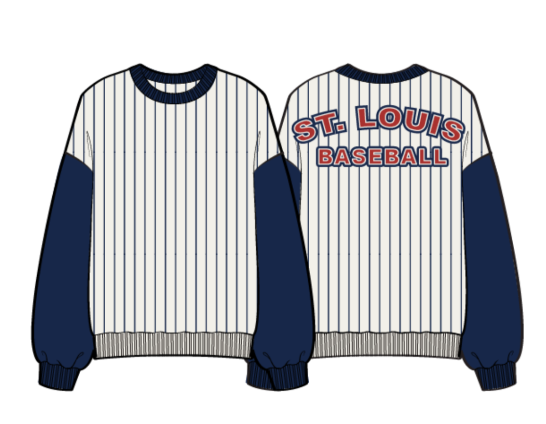 navy stripe sweatshirt
