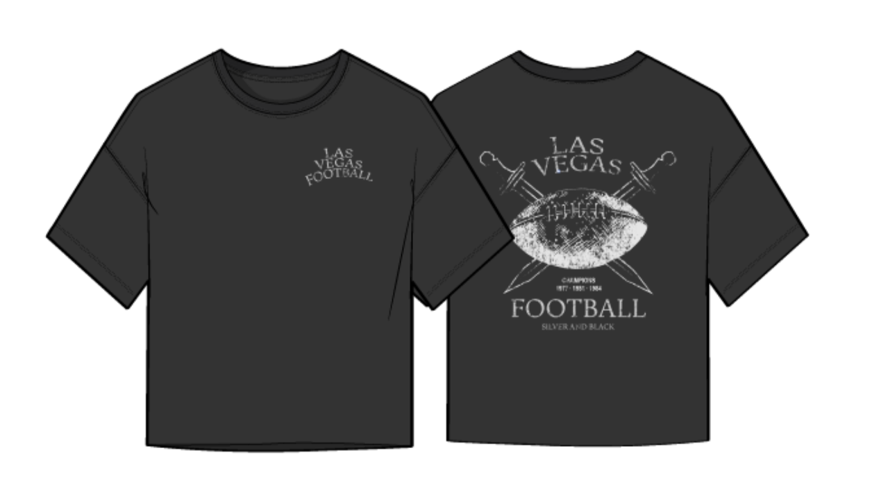 silver and black tee