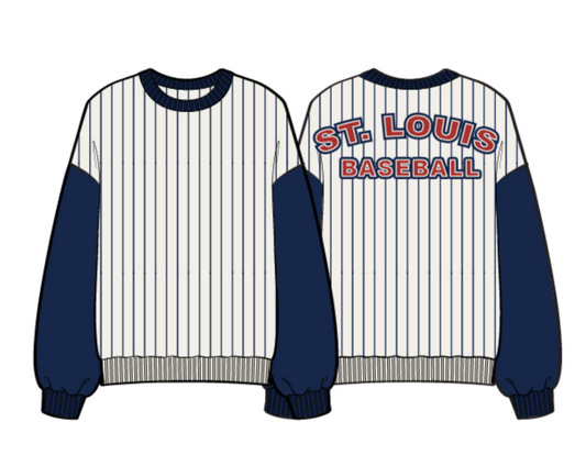 navy stripe sweatshirt