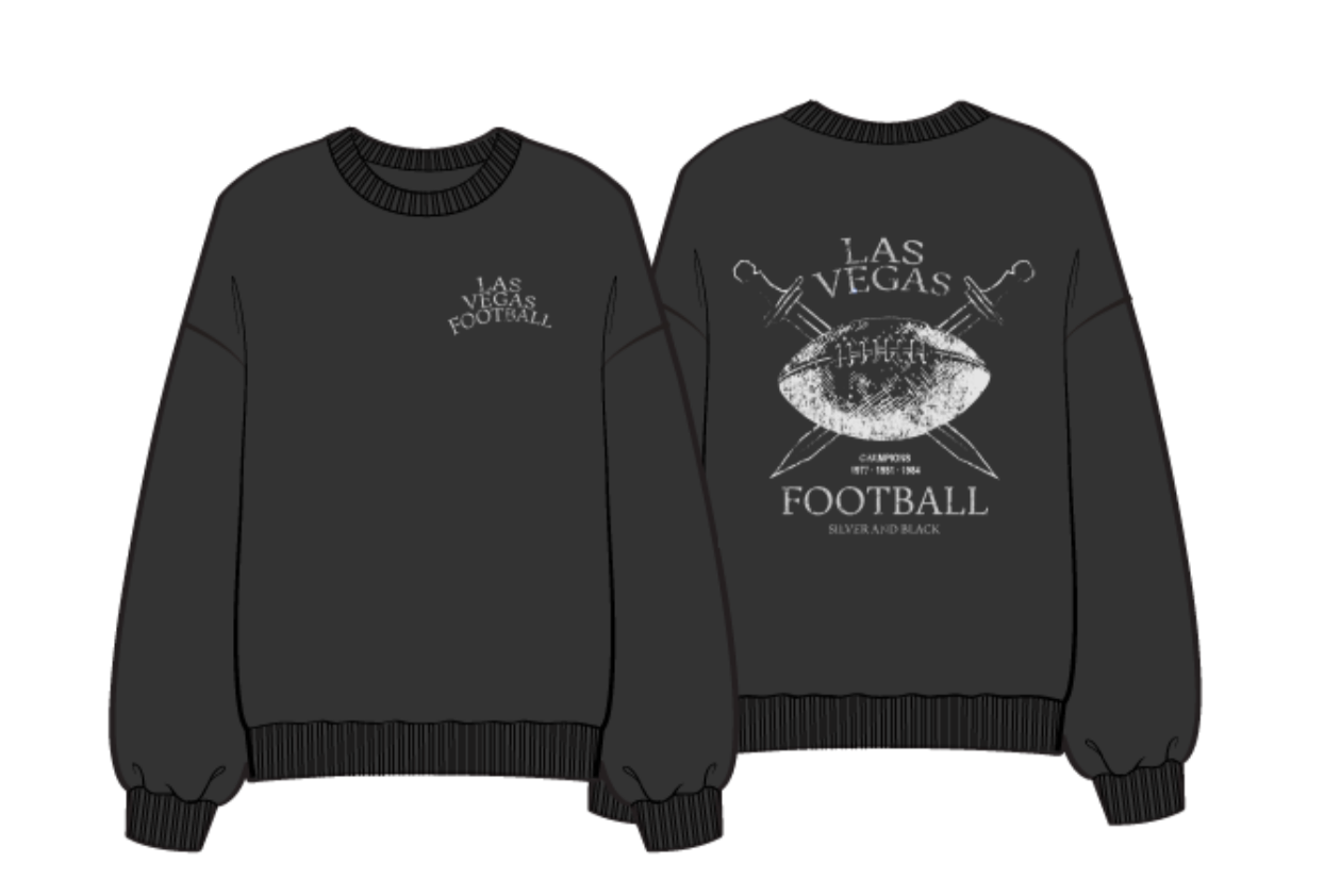 silver and black sweatshirt
