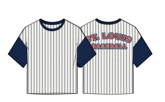 navy stripe tee
